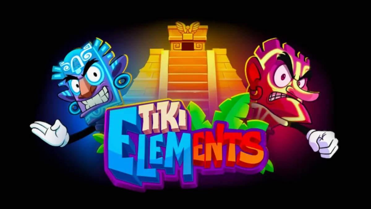 Tiki Elements slot grid dengan latar belakang hutan tropis yang misterius