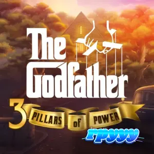 Tampilan antarmuka slot The Godfather: 3 Pillars of Power dengan elemen visual bertema kriminal.